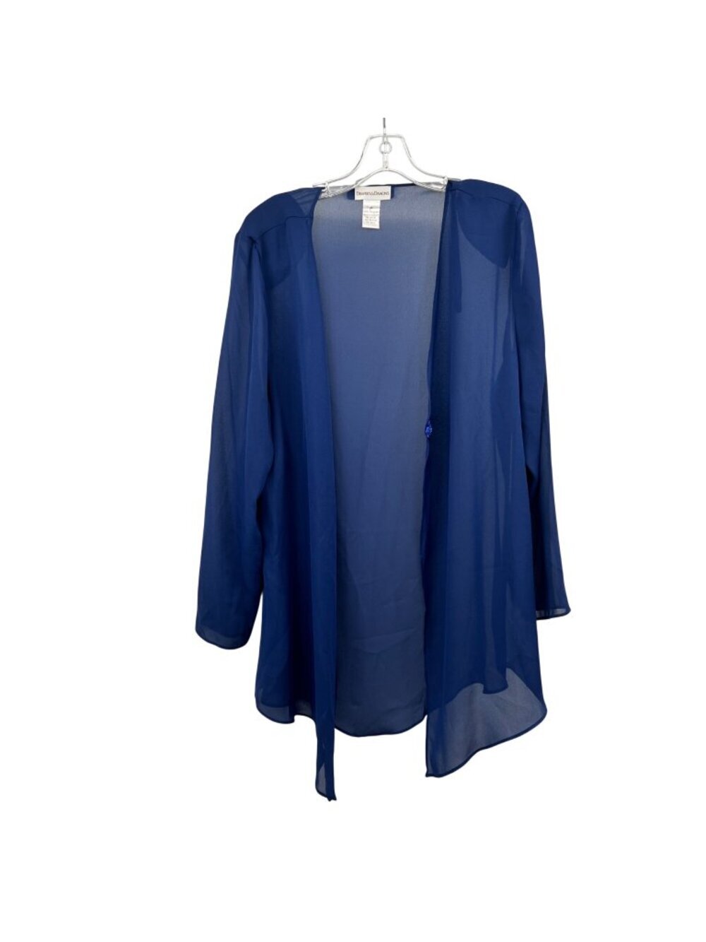 Draper's & Damon's Sheer Single Button Jacket Dressy Long Sleeve Blue Size XL